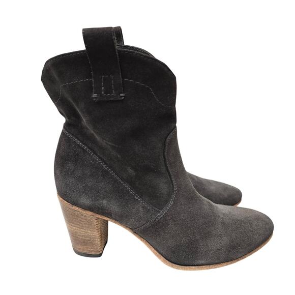 Alberto Fermani Womens 7.5 Brown Suede Ankle Western Boots Booties Cowgirl Boho - Picture 3 of 10